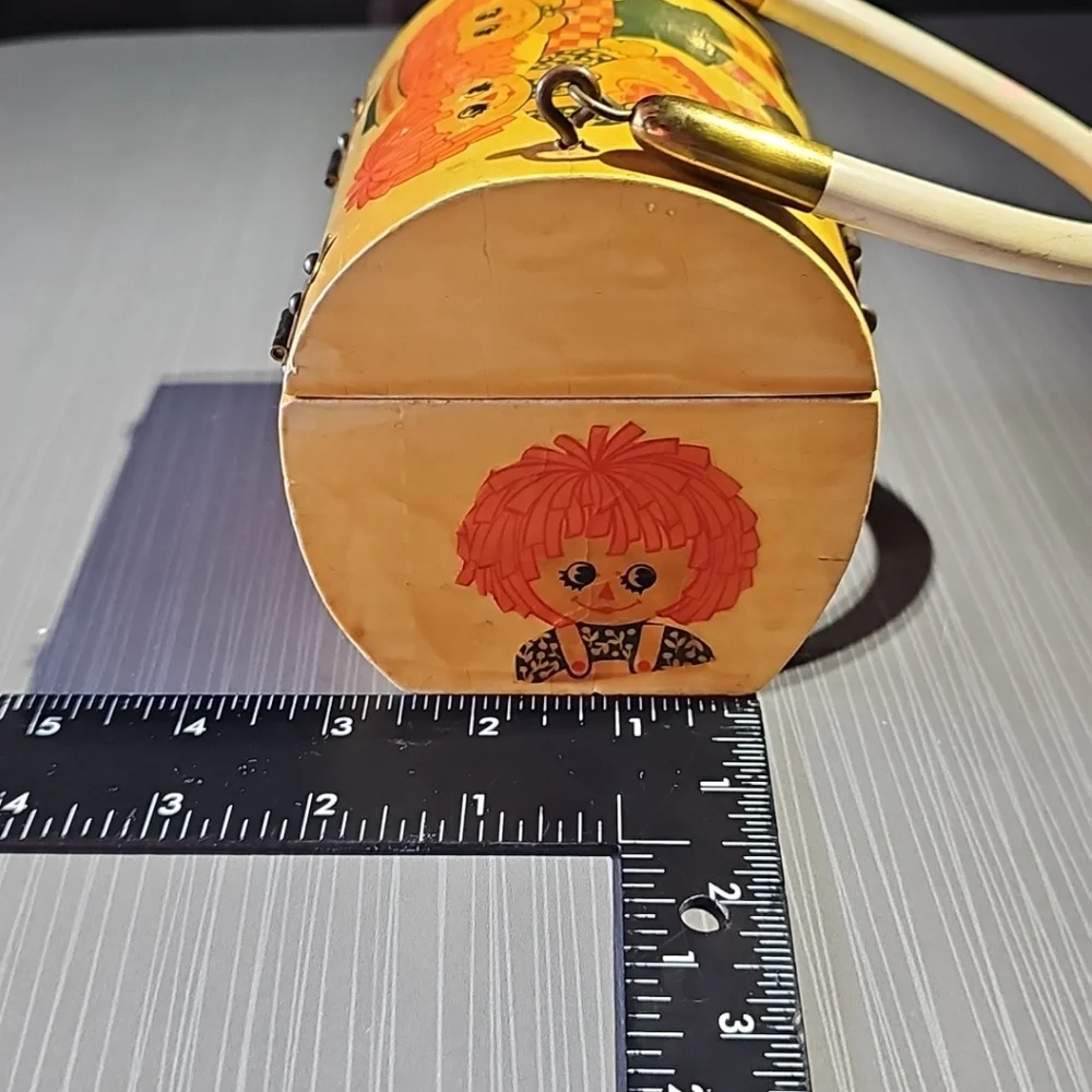 Vintage‎ Raggedy Ann And Andy Wooden Hobbie Purse Jewelry Box